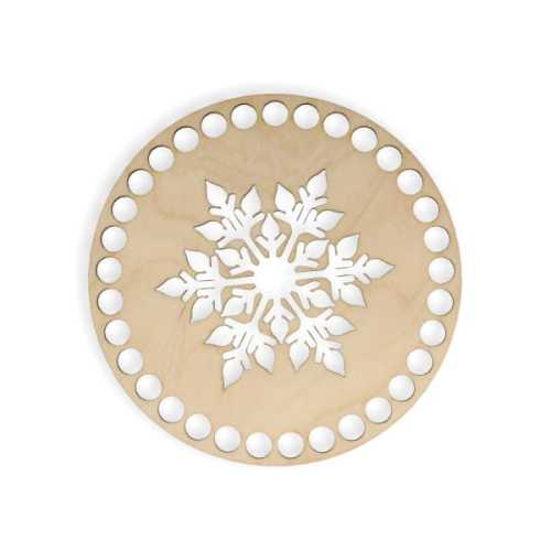 BSZ19 Baza koszyka - koło 15cm śnieżynka ozdobna
