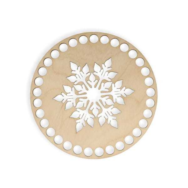 BSZ19 Baza koszyka - koło 15cm śnieżynka ozdobna