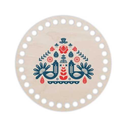 BSZ33-UV Baza koszyka - nadruk koło 15cm - Folk
