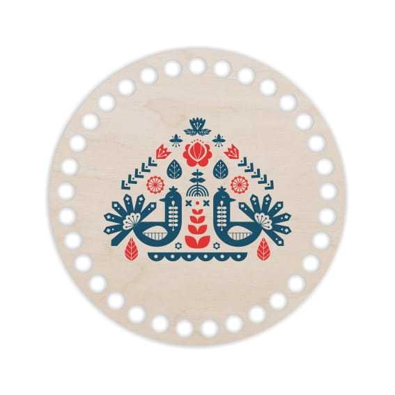 BSZ33-UV Baza koszyka - nadruk koło 15cm - Folk