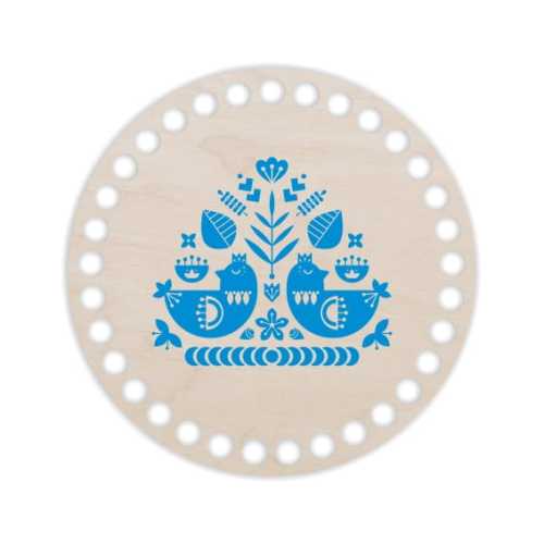 BSZ40-UV Baza koszyka - nadruk koło 15cm - Folk 2 - niebieski