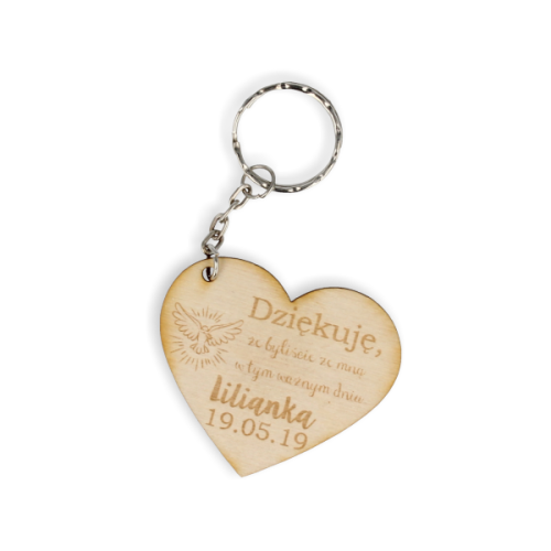 BDG08 Brelok personalizowany podziękowanie GOŁĄBEK Chrzest Komunia