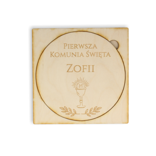 KRG18 Dwustronne zaproszenie na Komunię - HOSTIA