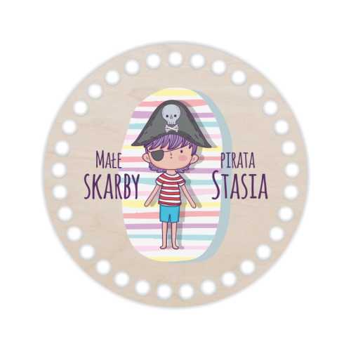 BSZ53-UV Baza koszyka - nadruk koło 15cm - Małe skarby pirata z imieniem