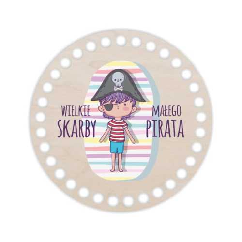 BSZ59-UV Baza koszyka - nadruk, koło 15cm - Wielkie skarby małego pirata