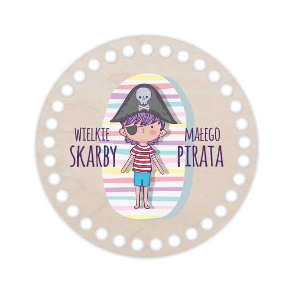 BSZ59-UV Baza koszyka - nadruk, koło 15cm - Wielkie skarby małego pirata