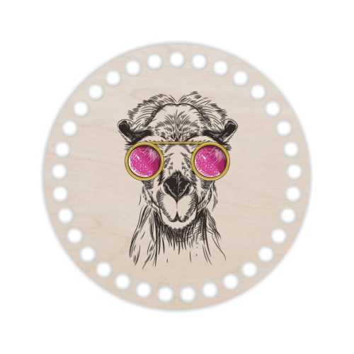 BSZ62-UVBaza koszyka - nadruk, koło 15cm - Lama hipster