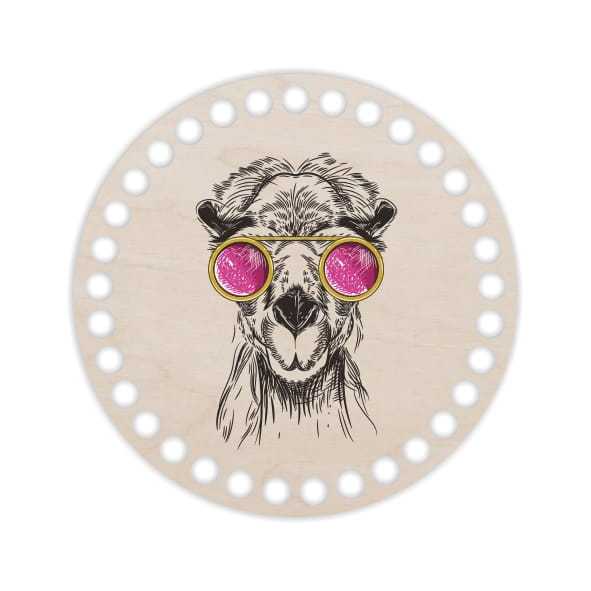 BSZ62-UVBaza koszyka - nadruk, koło 15cm - Lama hipster