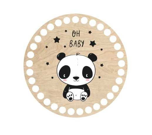BSZ82-UV Baza koszyka - nadruk, koło 15cm - panda