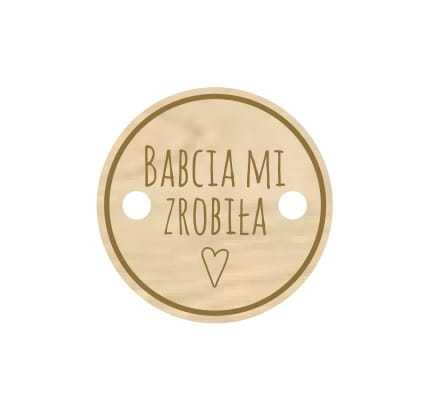 SD622E Metka drewniana Babcia mi zrobiła - 2 sztuki