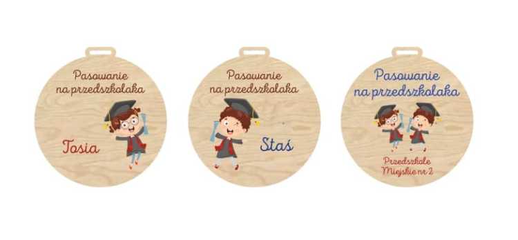 MED01-UV Medal - pasowanie na przedszkolaka - różne wzory PERSONALIZACJA