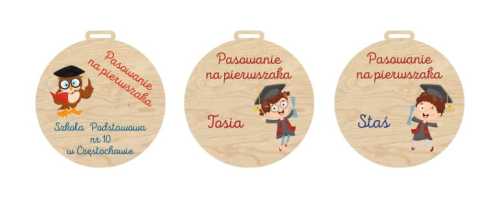MED07-UV Medal - pasowanie na pierwszaka - różne wzory PERSONALIZACJA