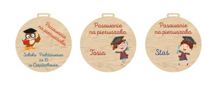 MED07-UV Medal - pasowanie na pierwszaka - różne wzory PERSONALIZACJA