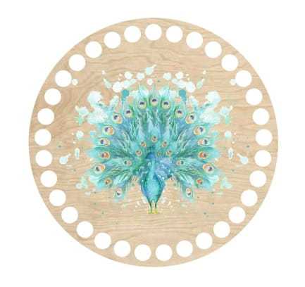 BSZ102-UV Baza koszyka - nadruk, koło 15cm - Paw