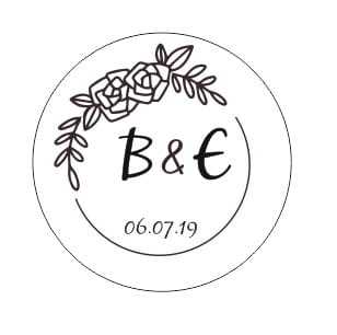 STE233 Stempel ślubny personalizowany z obwódką