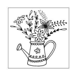 STE243 Stempel kwadratowy konewka z kwiatami