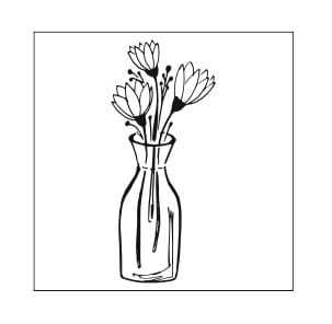 STE248 Stempel kwadratowy butelka z kwiatami