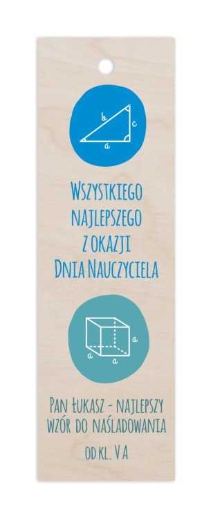 ZD41N Zakładka z nadrukiem UV - Dla nauczyciela matematyki - personalizowana