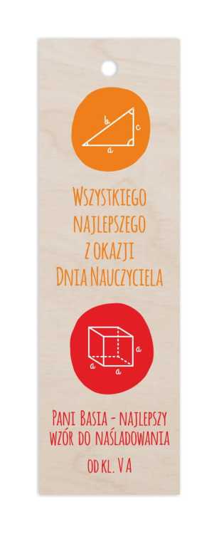 ZD42N Zakładka z nadrukiem UV - Dla nauczycielki matematyki - personalizowana