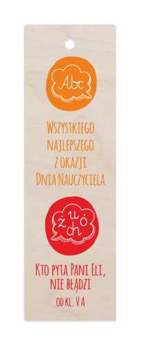 ZD45N Zakładka z nadrukiem UV - Dla nauczyciela j. polskiego - personalizowana