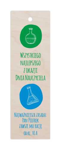 ZD46N Zakładka z nadrukiem UV - Dla nauczyciela chemii - personalizowana