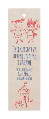 ZD47N Zakładka z nadrukiem UV - Dla Pani z przedszkola - personalizowana