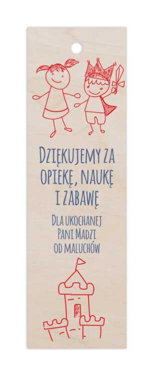 ZD47N Zakładka z nadrukiem UV - Dla Pani z przedszkola - personalizowana