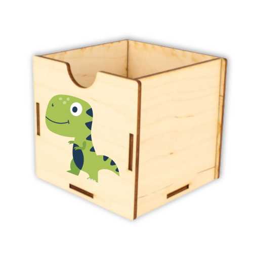 ASZ033 UV Organizer/pojemnik na biurko mały - Zielony dinozaur