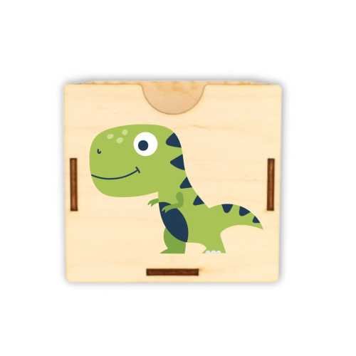 ASZ033 UV Organizer/pojemnik na biurko mały - Zielony dinozaur