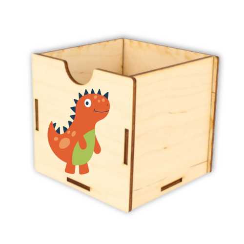 ASZ034 UV Organizer/pojemnik na biurko mały - Pomarańczowy dinozaur
