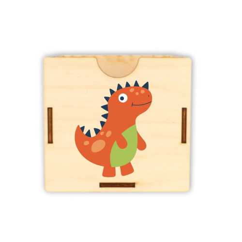 ASZ034 UV Organizer/pojemnik na biurko mały - Pomarańczowy dinozaur