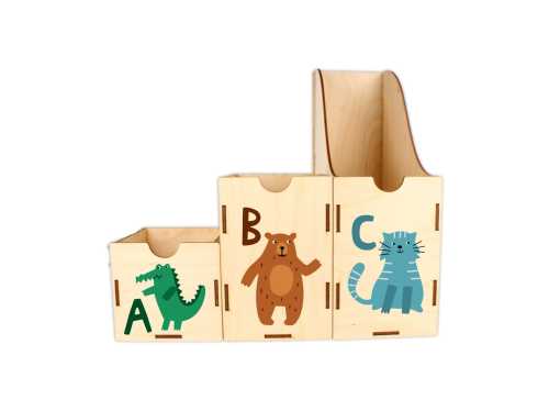 ASZ044 UV Organizer/pojemniki na biurko zestaw - ABC zwierzaki