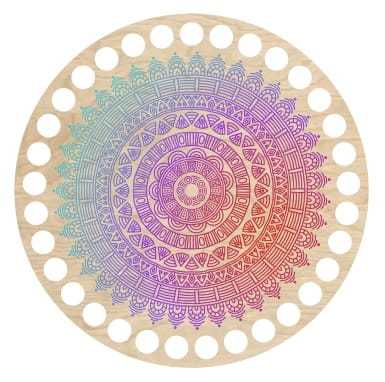 BSZ132-UV Baza koszyka - nadruk, koło 15cm - mandala fiolety