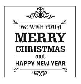 STE252 Stempel kwadratowy Merry Christmas vintage