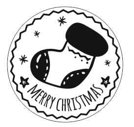 STE269 Stempel Merry Christmas ze skarpetą