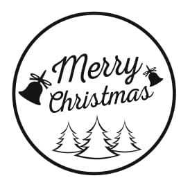 STE270 Stempel Merry Christmas z choinkami