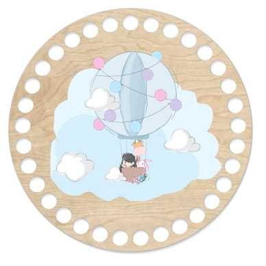 BSZ134-UV Baza koszyka - nadruk, koło 15cm - balon pastelowy