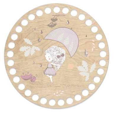 BSZ139-UV Baza koszyka - nadruk, koło 15cm - spacer w deszczu