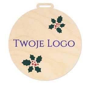 D731-UV Bombka GAŁĄZKI z logo Twojej firmy Ostrokrzew