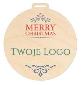 D741-UV Bombka COMPANY z logo Twojej firmy Merry Christmas