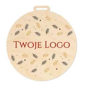 D748-UV Bombka GOLDEN z logo Twojej firmy Gałązki