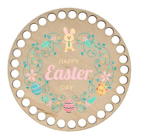 BSZ190-UV Baza koszyka - nadruk, koło 15cm - wielkanocny wianek, Easter