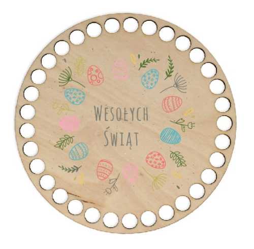 BSZ191-UV Baza koszyka - nadruk, koło 15cm - wielkanocny wianek z pisanek