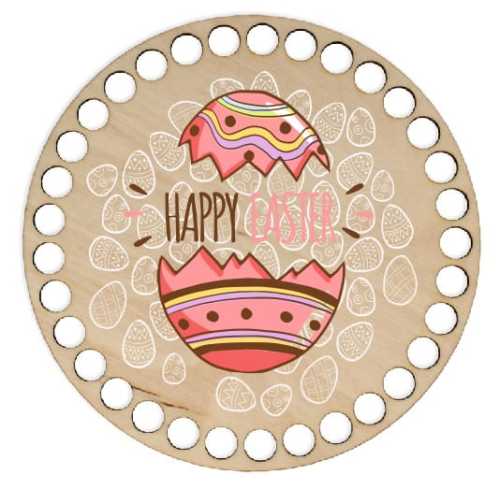 BSZ192-UV Baza koszyka - nadruk, koło 15cm - Happy Easter