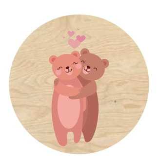 PO74-UV Podkładka pod kubek IN LOVE niedźwiadki