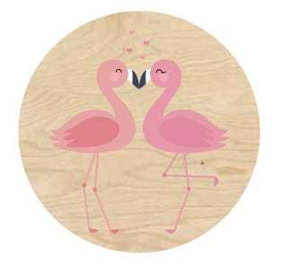 PO75-UV Podkładka pod kubek IN LOVE flamingi