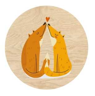 PO77-UV Podkładka pod kubek IN LOVE liski
