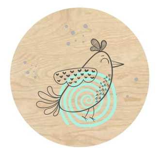 PO81-UV Podkładka pod kubek BIRDIE ptaszek 4