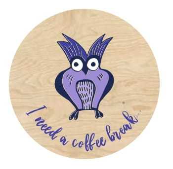 PO86-UV Podkładka pod kubek OWL coffee break