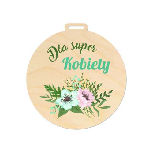 MED022-UV Medal Super Kobiety kwiaty DZIEŃ KOBIET